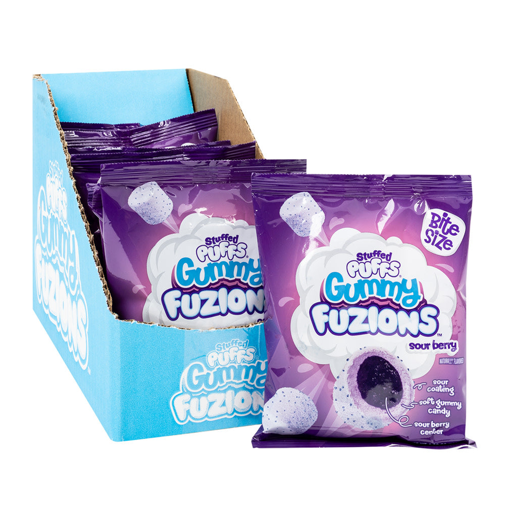 STUFFED PUFF SOUR BERRY GUMMY FUZIONS 4.36 OZ PEG BAG