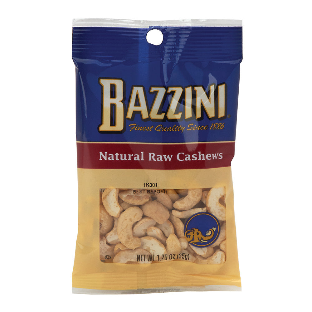 BAZZINI RAW CASHEWS 1.5 OZ PEG BAG
