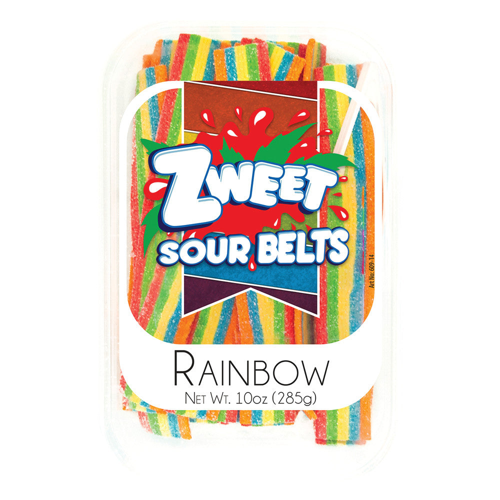 ZWEET RAINBOW SOUR BELTS 10 OZ TUB *SF DC ONLY*