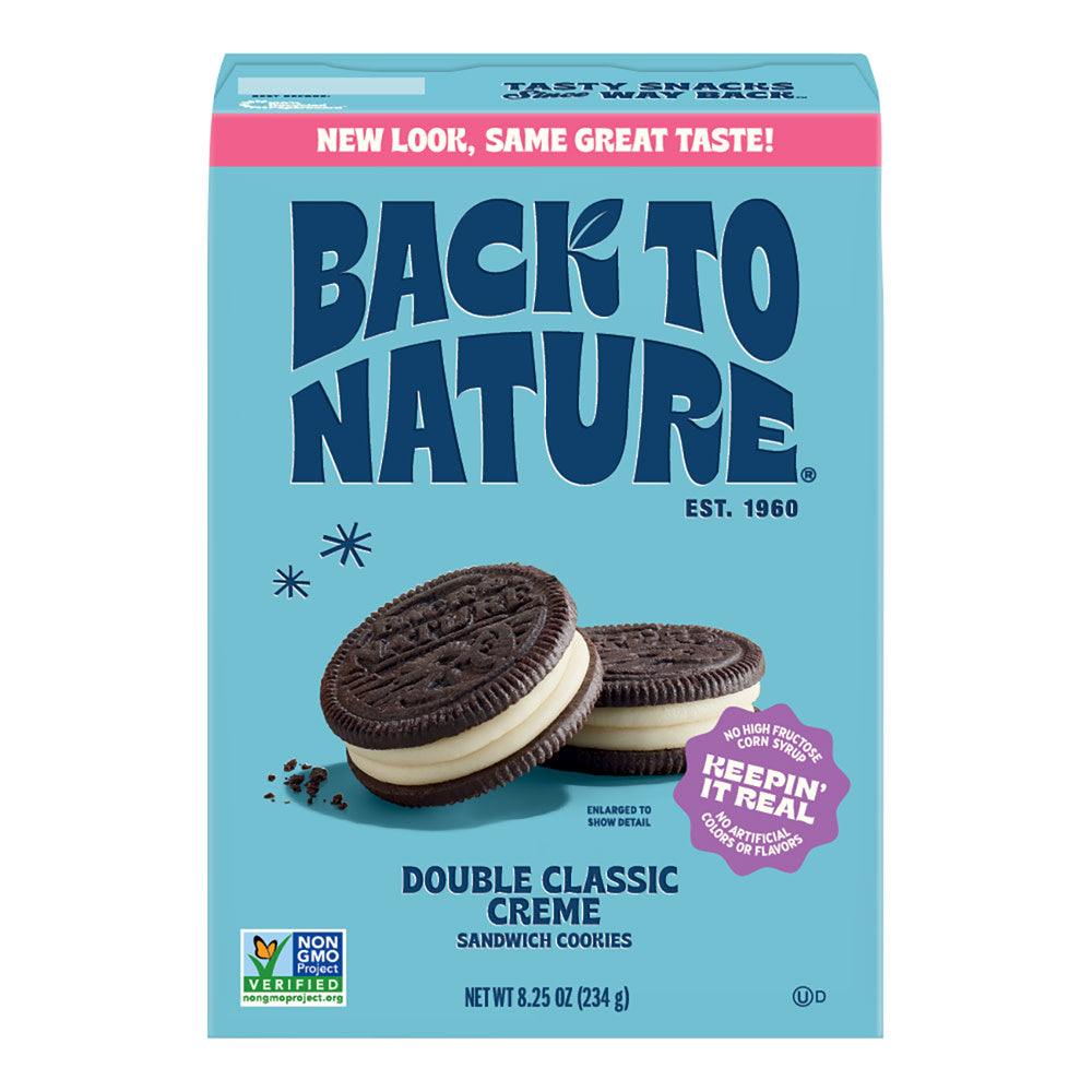 BACK TO NATURE DOUBLE CLASSIC CREME COOKIES 8.25 OZ BOX