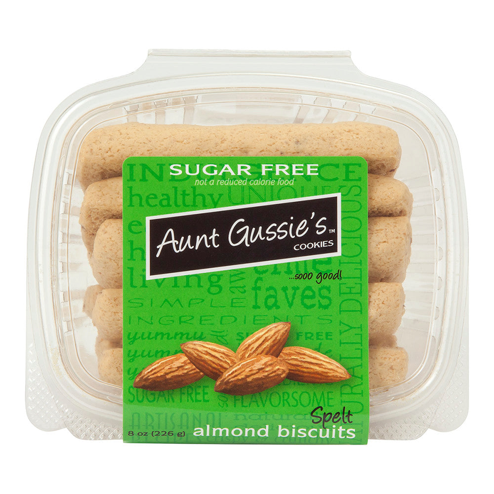 AUNT GUSSIE'S SUGAR FREE SPELT ALMOND BISCUITS 8 OZ TUB