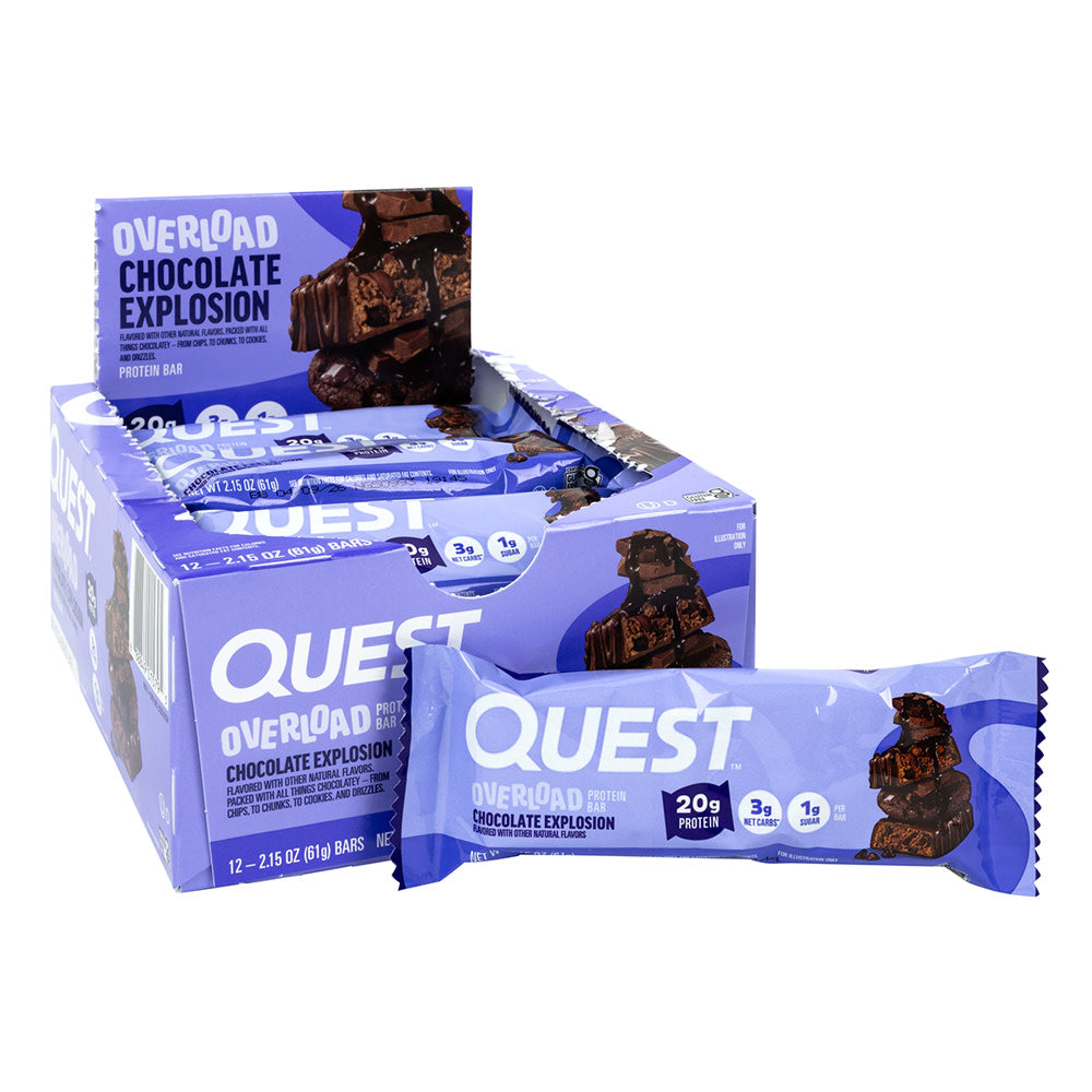 QUEST CHOCOLATE EXPLOSION OVERLOAD PROTEIN BAR 2.15 OZ