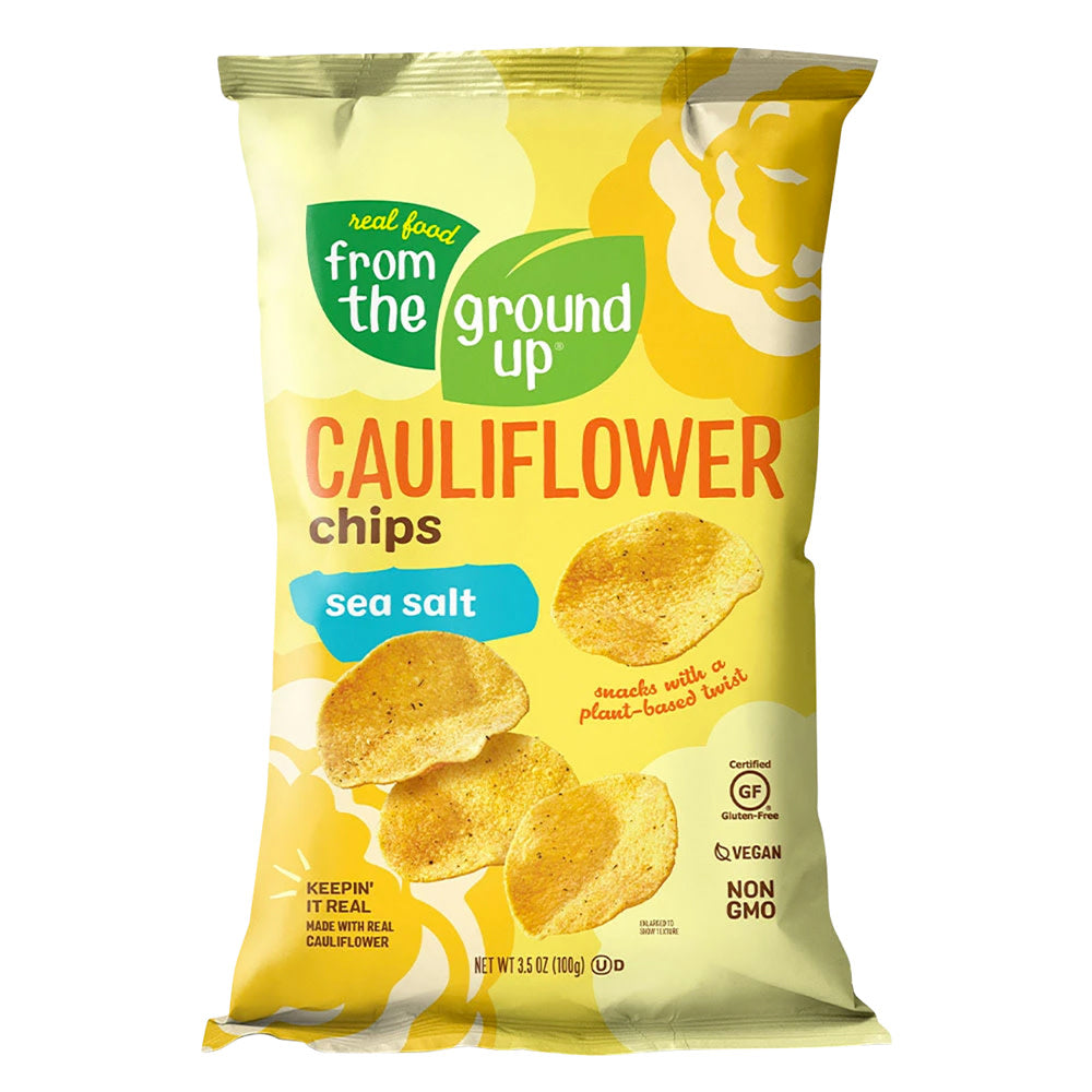 FROM THE GROUND UP CAULIFLOWER SEA SALT CHIPS 3.5 OZ BAG