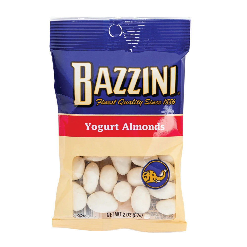 BAZZINI YOGURT COVERED ALMONDS 2 OZ PEG BAG