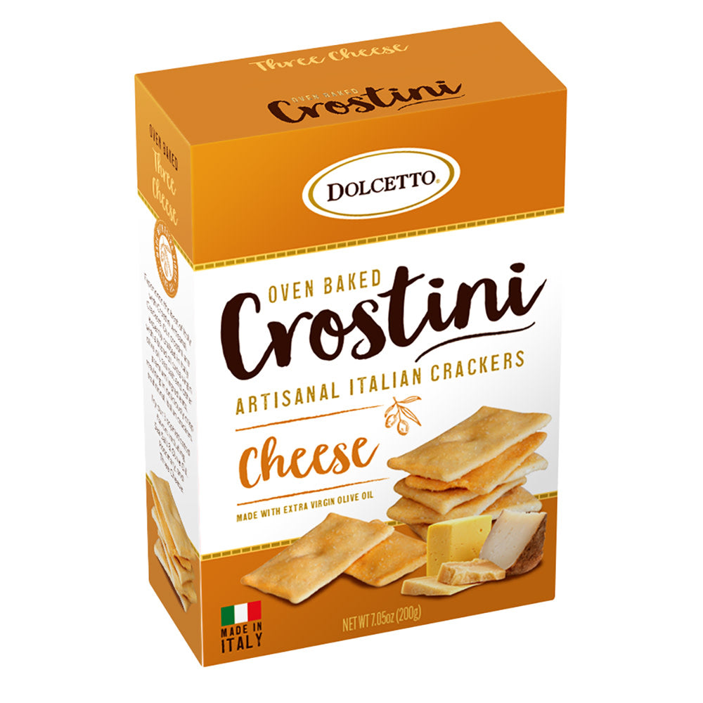 DOLCETTO THREE CHEESE CROSTINI ARTISANAL CRACKERS 7.05 OZ BOX