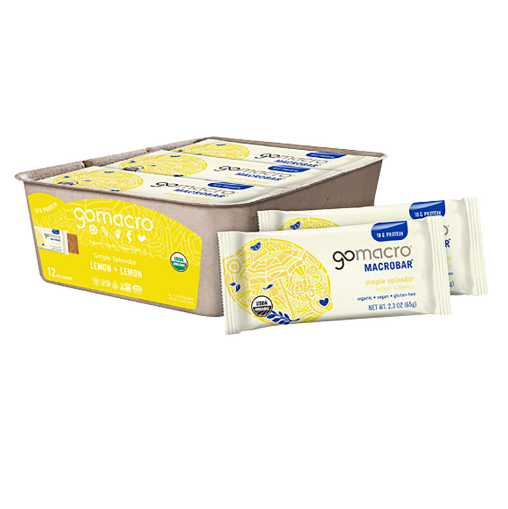 GOMACRO LEMON &amp; LEMON 2.3 OZ BAR
