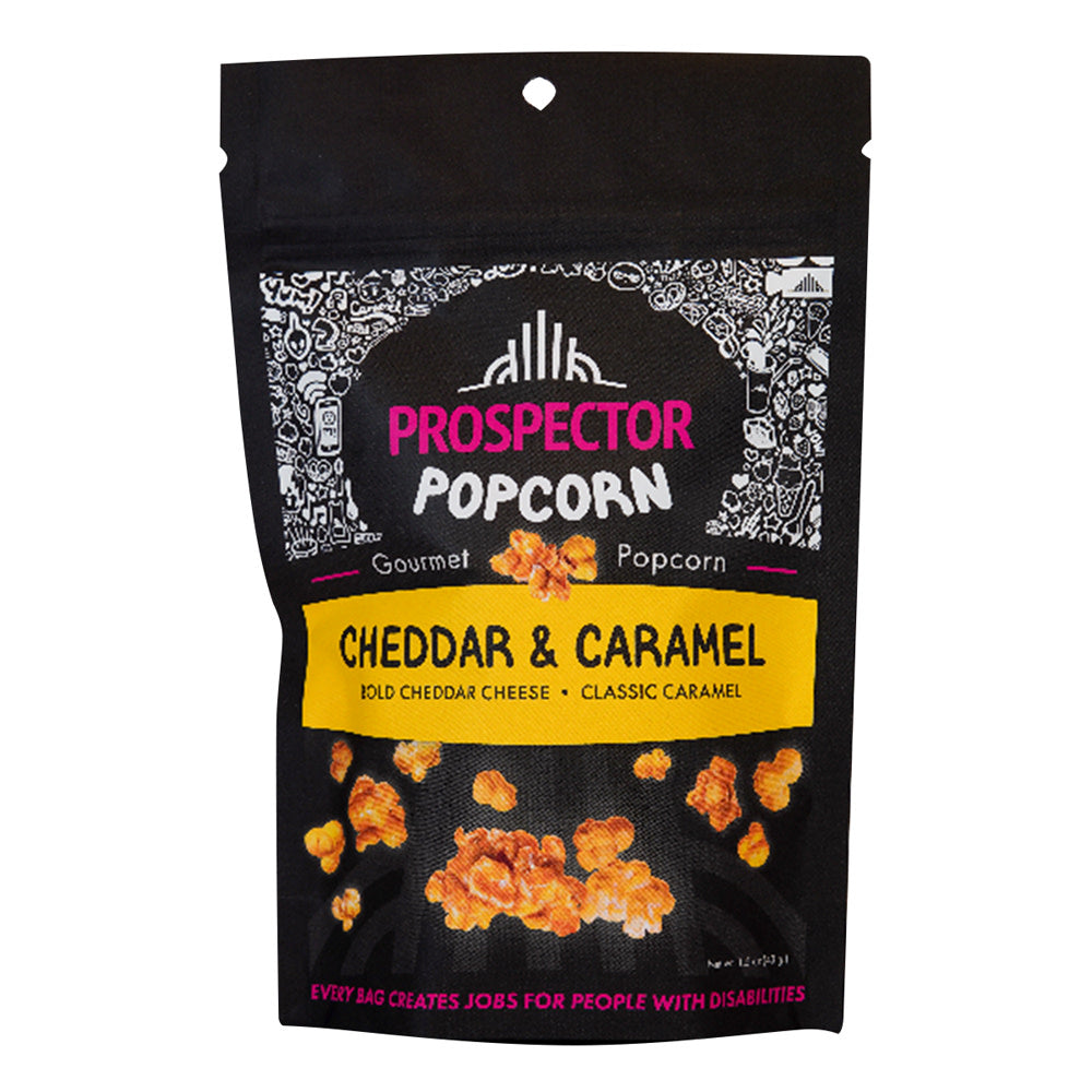 PROSPECTOR POPCORN - CHEDDAR & CARAMEL - 1.5OZ