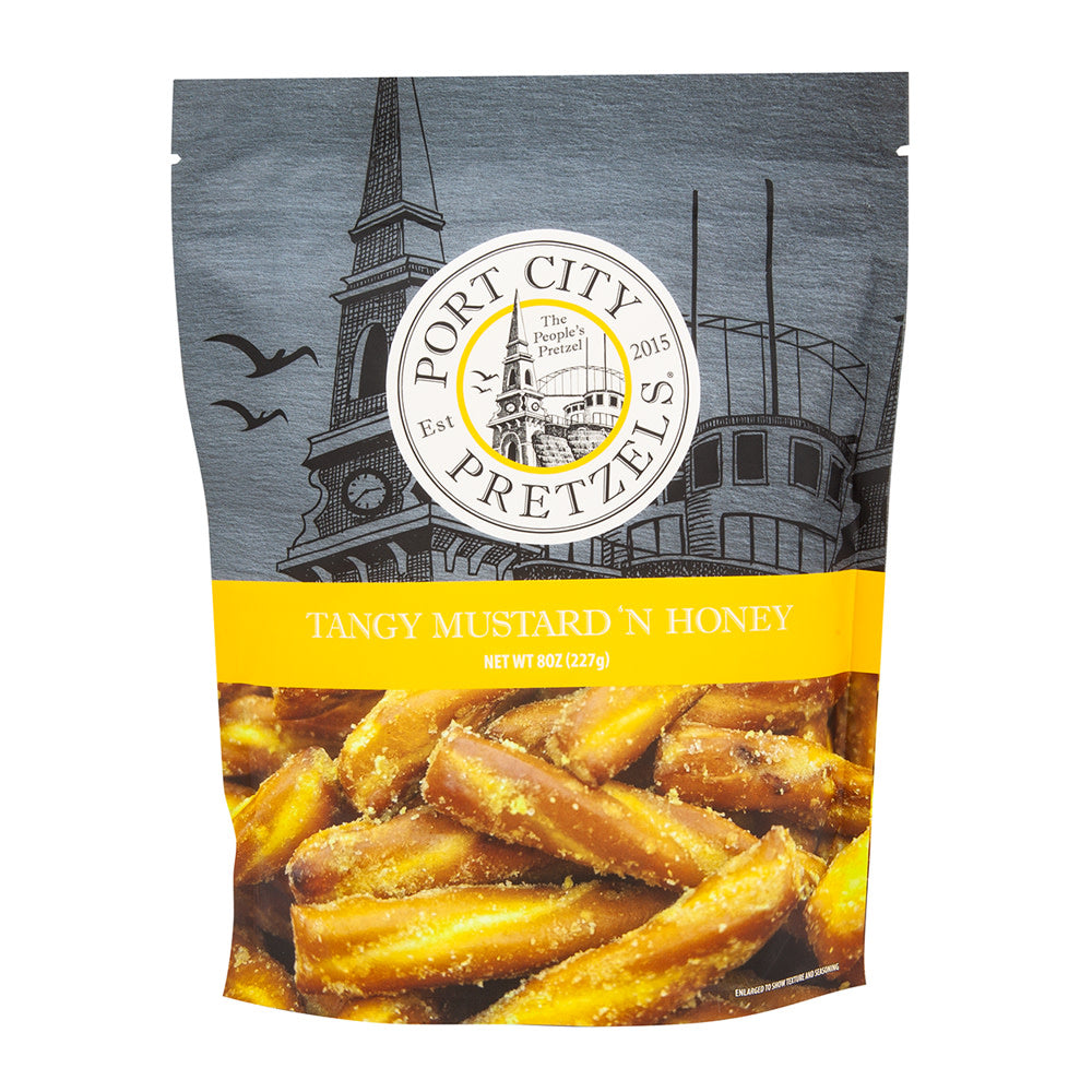 PORT CITY PRETZELS MUSTARD N' HONEY 8 OZ BAG