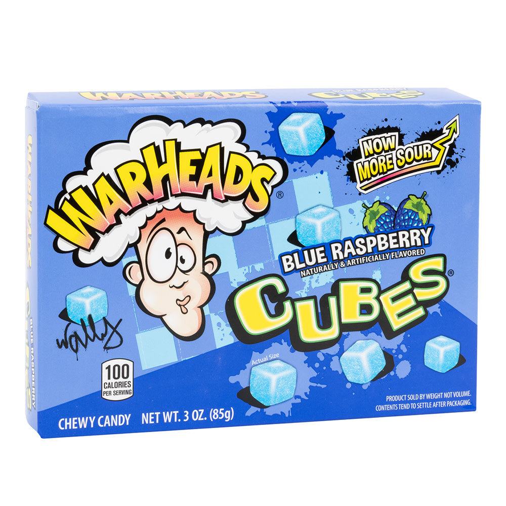 WARHEADS BLUE RASPBERRY CUBES 3 OZ THEATER BOX