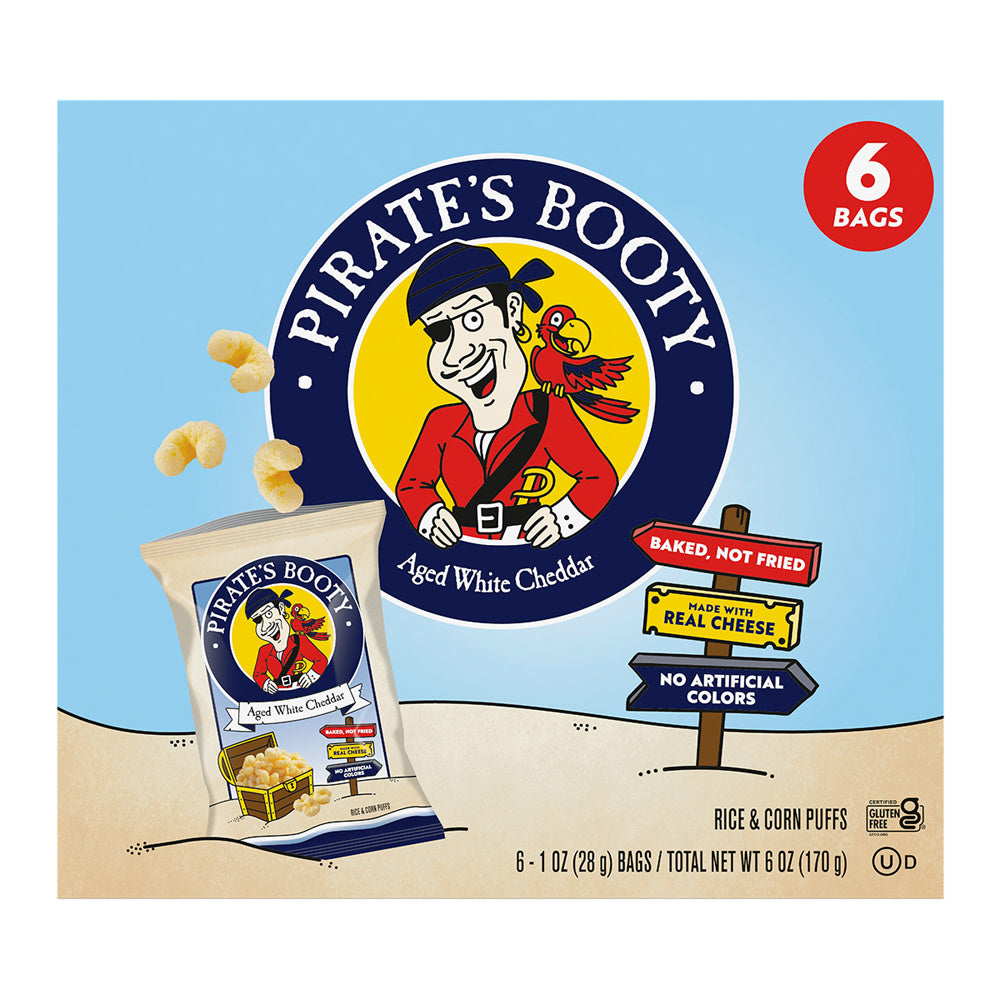 PIRATE'S BOOTY - MULTIPACK WHITE CHEDDA(6CT) - 6OZ