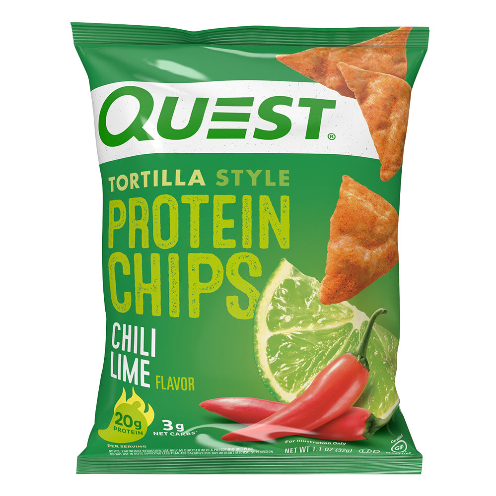 QUEST TORTILLA STYLE PROTEIN CHIPS CHILI LIME 1.1 OZ BAG
