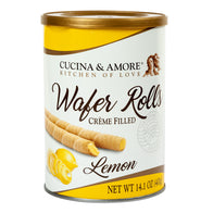 CUCINA &amp; AMORE LEMON ROLLED WAFERS 14.1 OZ CANISTER