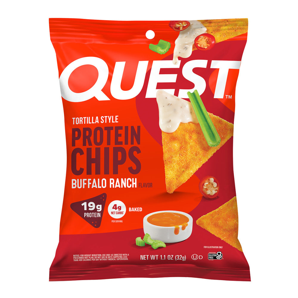 QUEST BUFFALO RANCH TORTILLA STYLE PROTEIN CHIPS 1.1 OZ BAG