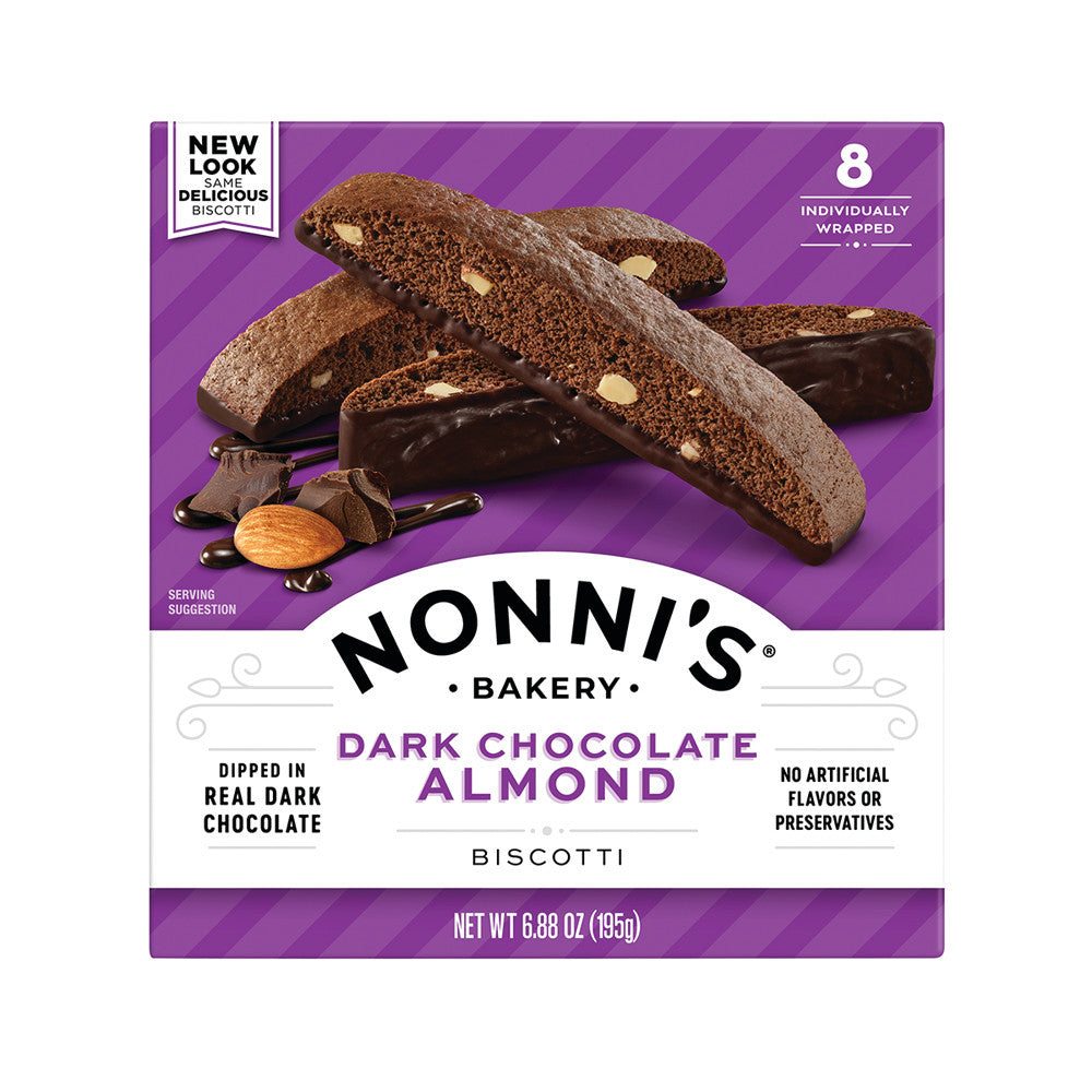 NONNI'S BISCOTTI DARK CHOCOLATE ALMOND 6.88 OZ BOX