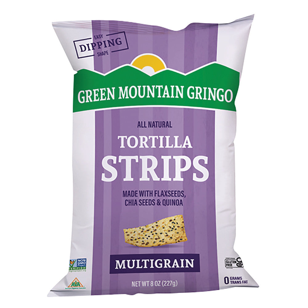 GREEN MOUNTAIN GRINGO MULTIGRAIN STRIPS 8 OZ POUCH