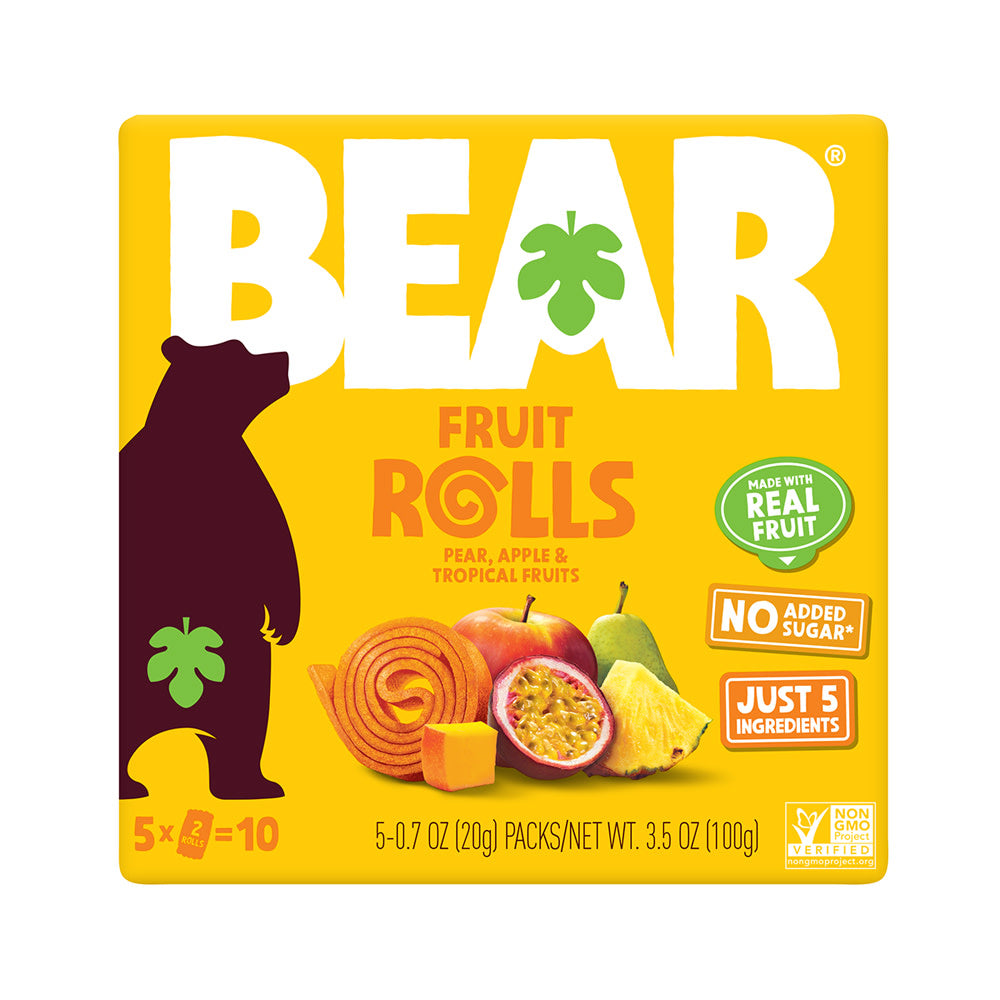 BEAR REAL FRUIT PEAR-APPLE TROPICAL MIX YOYOS 3.5 OZ BOX