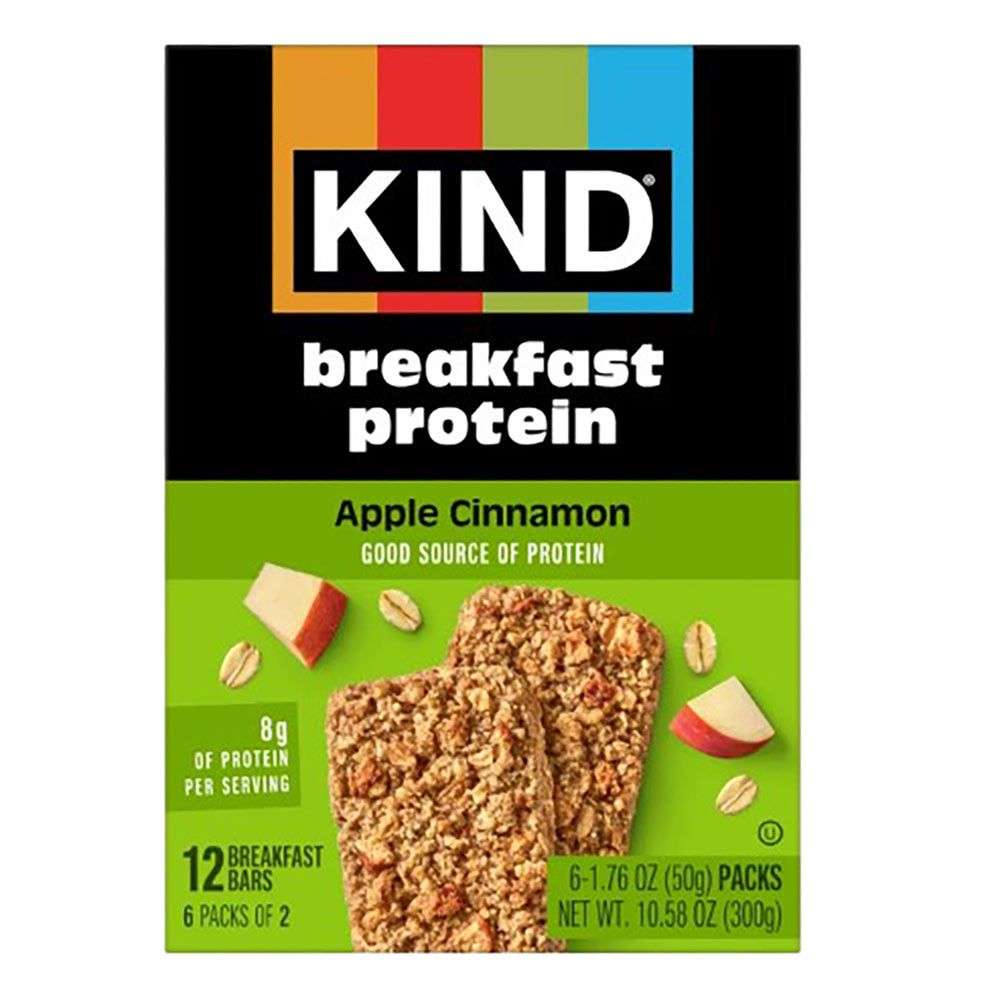 KIND BREAKFAST BAR PROTEIN APPLE CINNAMON 6 COUNT 10.58 OZ BOX