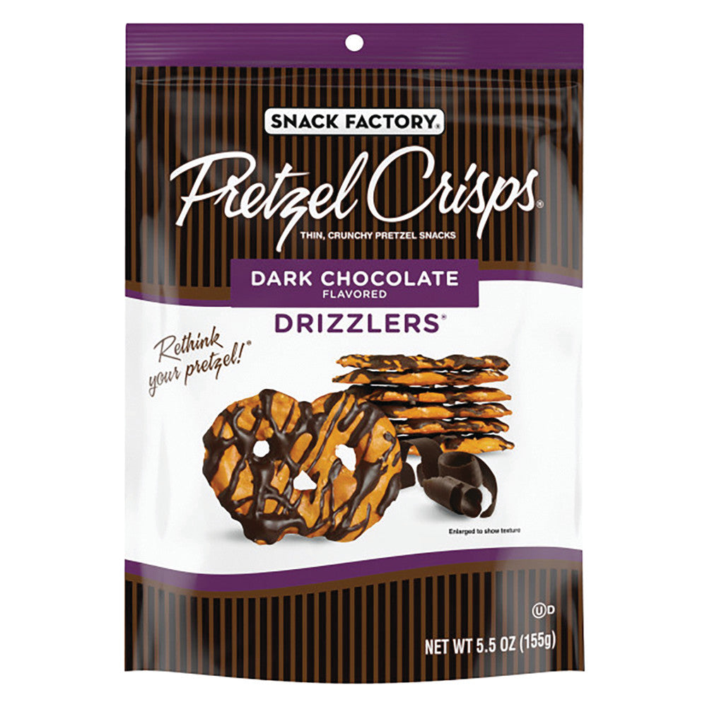 PRETZEL CRISPS DARK CHOCOLATE DRIZZLERS 5.5 OZ POUCH
