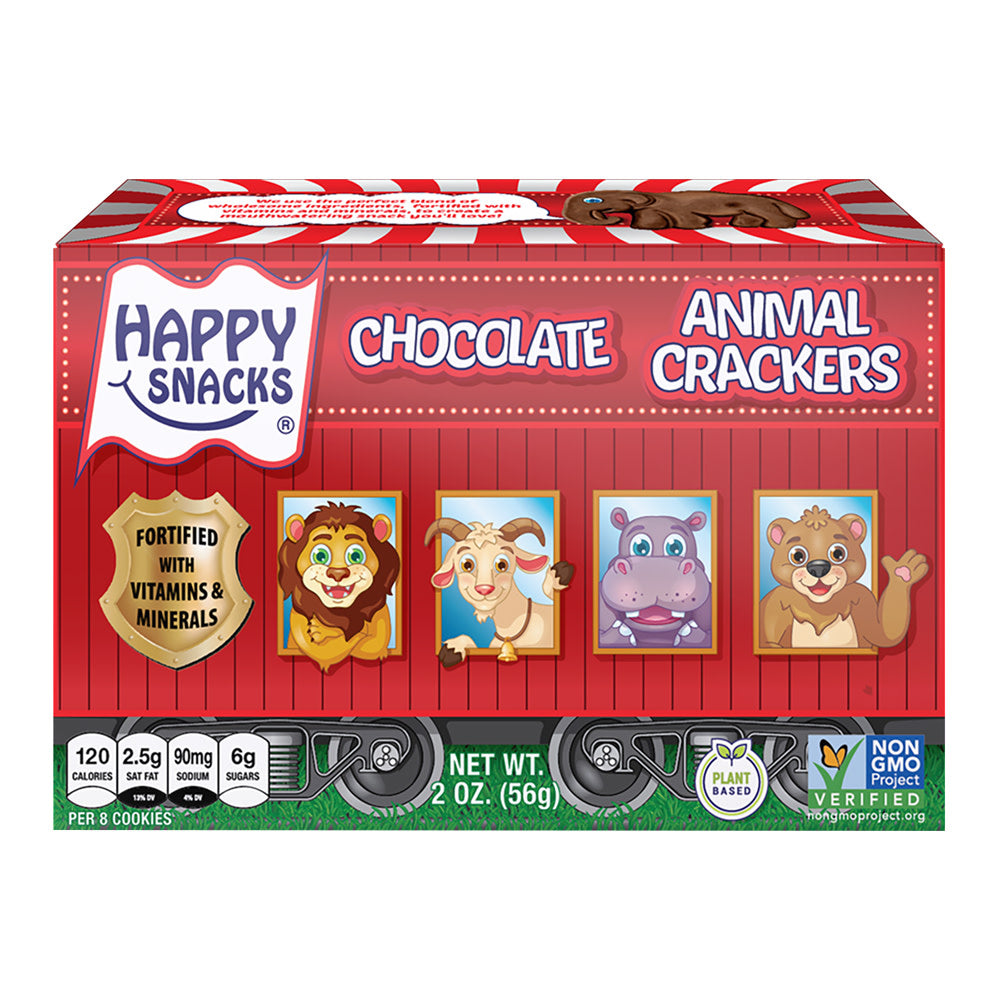 HAPPY SNACKS CHOCOLATE ANIMAL CRACKERS 2 OZ BOX
