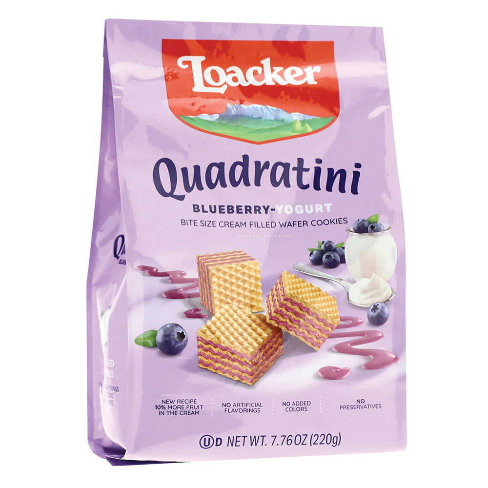 LOACKER QUADRATINI BLUEBERRY YOGURT 7.76 OZ BAG