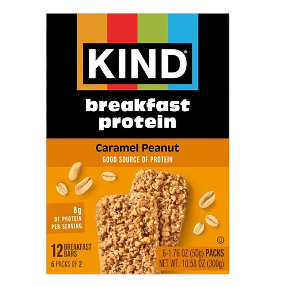 KIND BREAKFAST PROTEIN BAR CARAMEL PEANUT PACK 5 10.58 OZ BOX