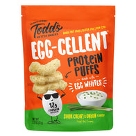 TODD&rsquo;S EGG-CELLENT PROTEIN PUFFS SOUR CREAM &amp; ONION 2.5 OZ BAG