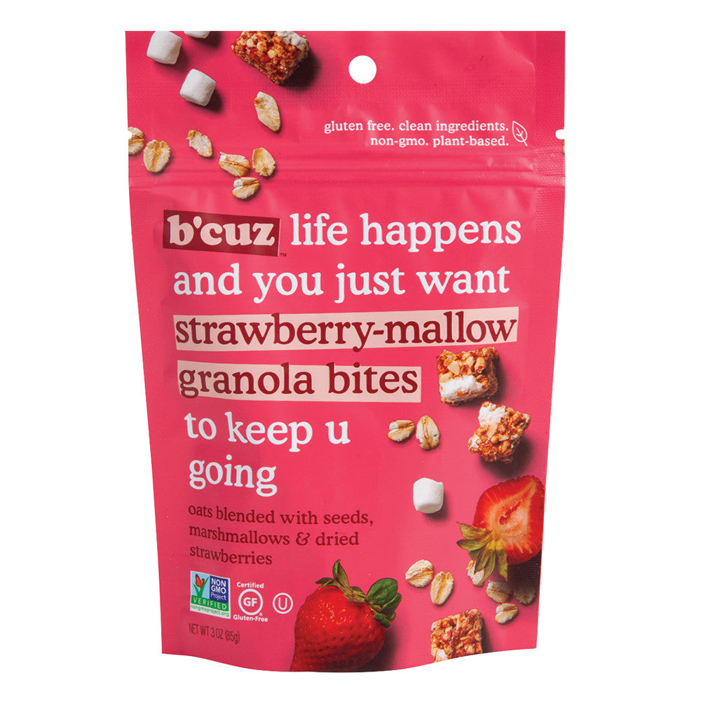 B'CUZ GRANOLA BITES STRAWBERRY-MALLOW 3 OZ POUCH