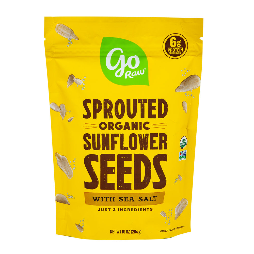 GO RAW SPROUTED SUNFLOWER SEEDS WITH SEA SALT 10 OZ BAG