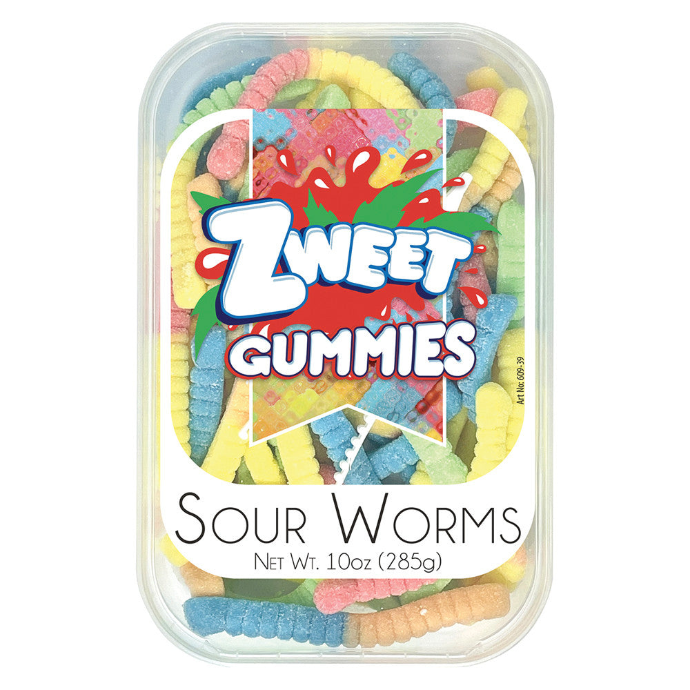 ZWEET SOUR WORMS 10 OZ TUB *SF DC ONLY*