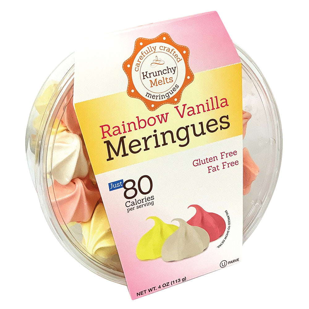 KRUNCHY MELTS RAINBOW VANILLA MERINGUES 4 OZ TUB