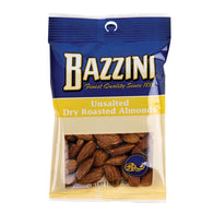 BAZZINI NO SALT DRY ROAST ALMONDS 1.5 OZ PEG BAG