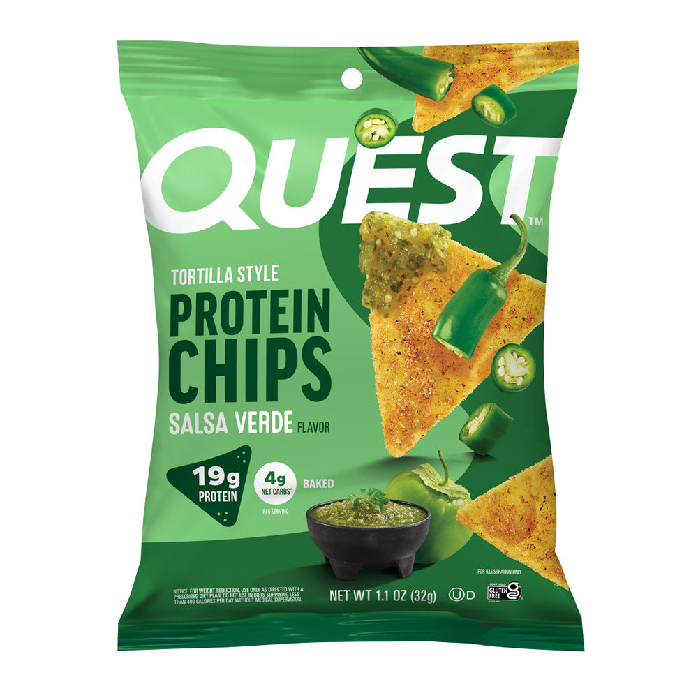 QUEST SALSA VERDE TORTILLA STYLE PROTEIN CHIPS 1.1 OZ BAG