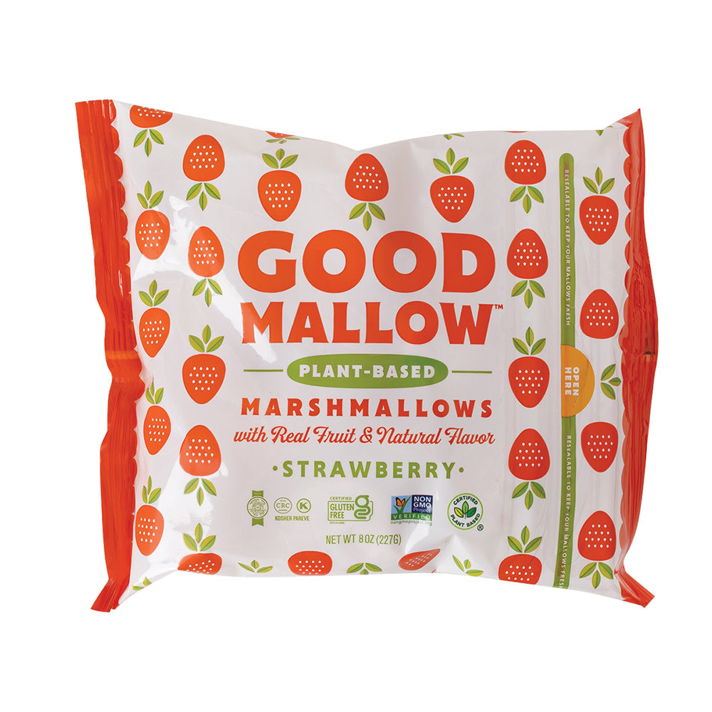 GOOD MALLOW STRAWBERRY PLANT-BASED MARSHMALLOWS 8 OZ BAG