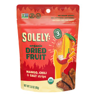 SOLELY MANGO STRIPS CHILLI SALT DRIED FRUIT 2.8 OZ BAG