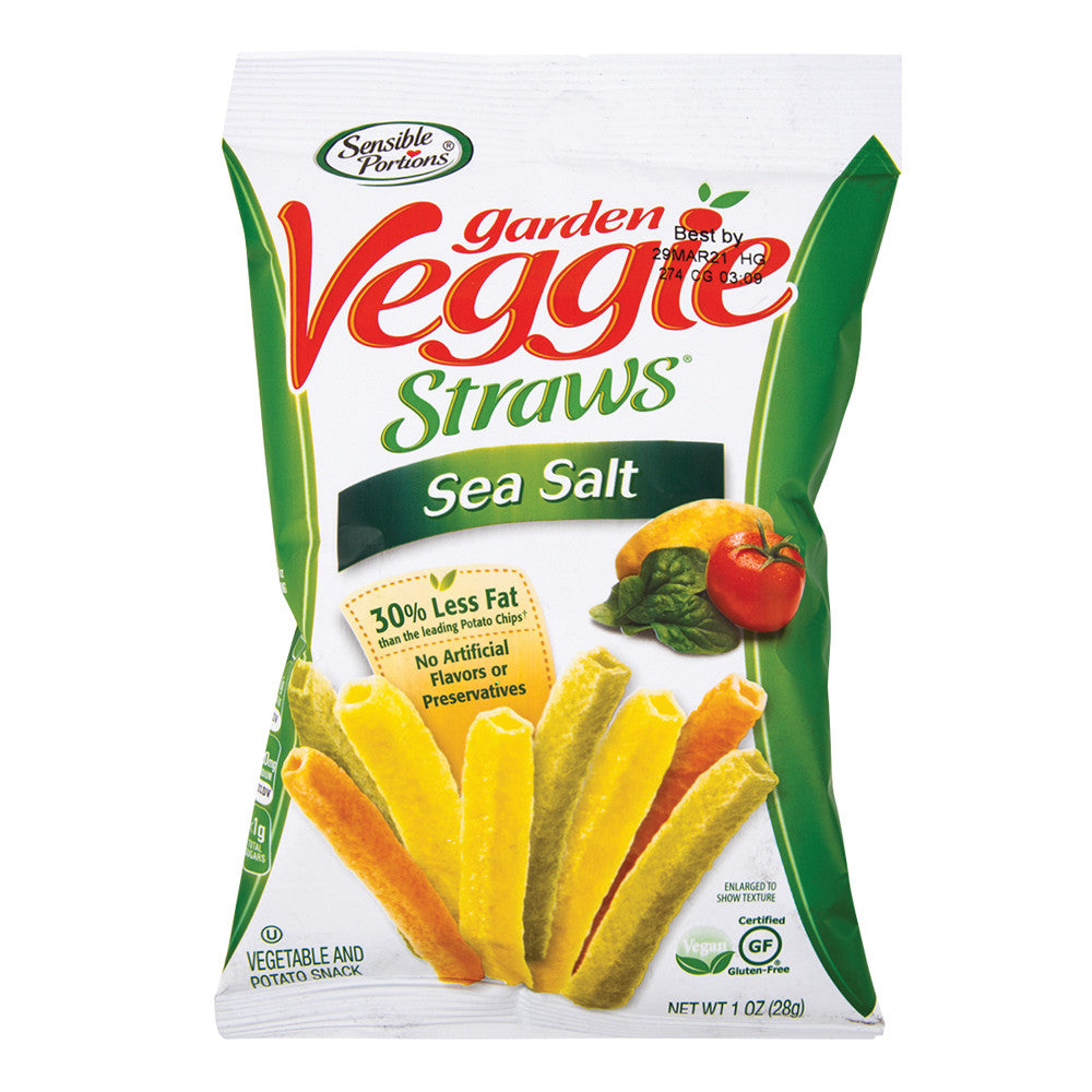 SENSIBLE PORTIONS GARDEN VEGGIE STRAWS SEA SALT  1 OZ BAG