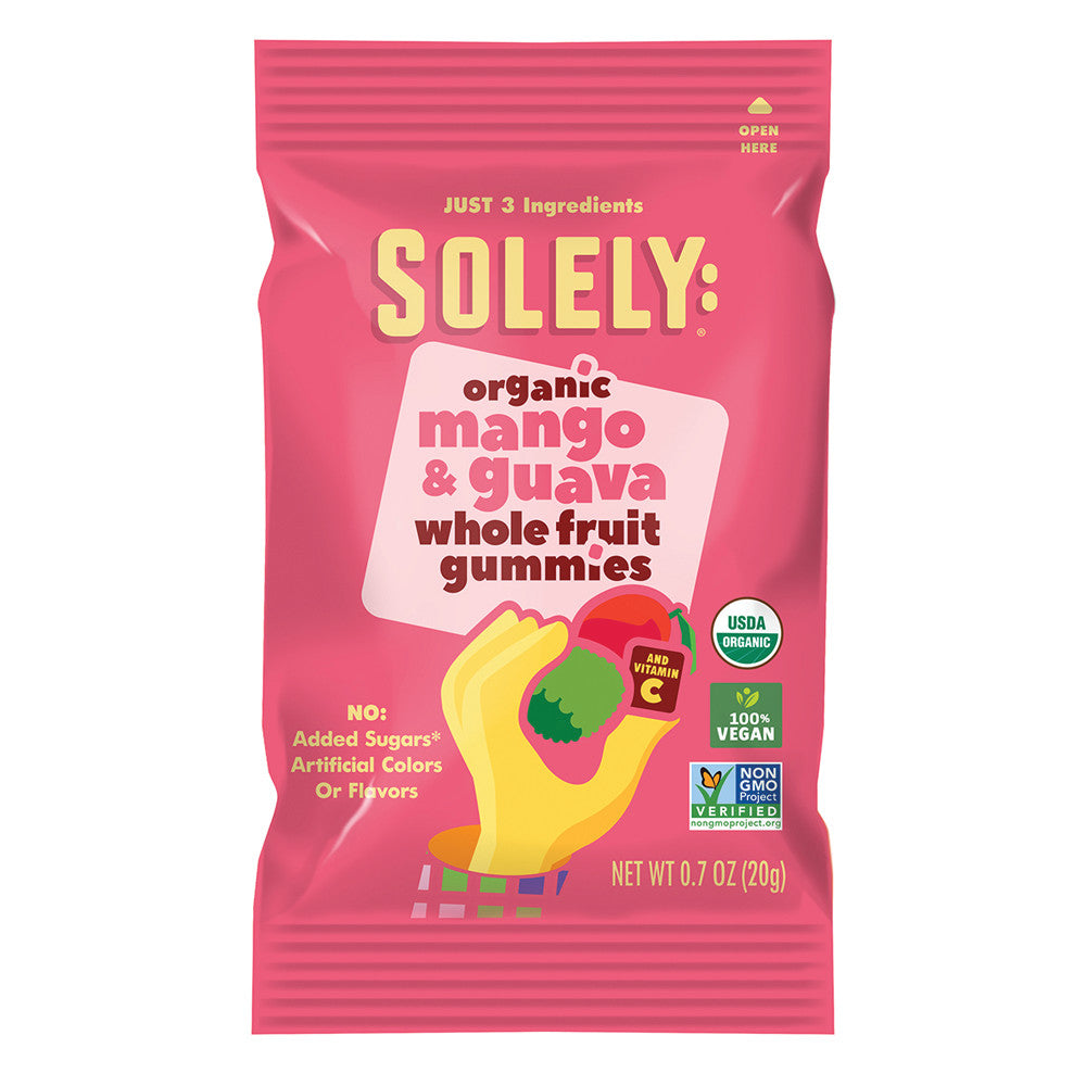 SOLELY ORGANIC MANGO &amp; GUAVA WHOLE FRUIT GUMMIES 0.7 OZ
