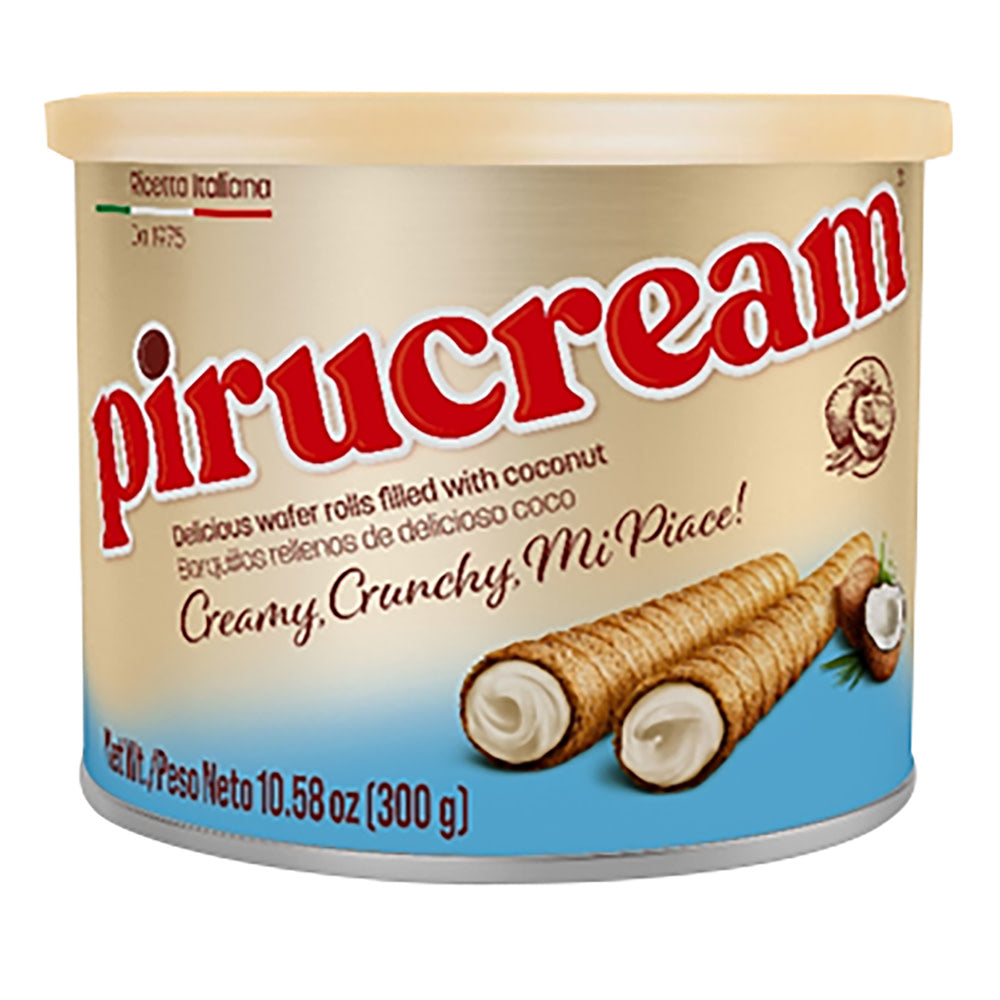 PIRUCREAM WAFER ROLLS COCONUT 10.58 OZ CAN