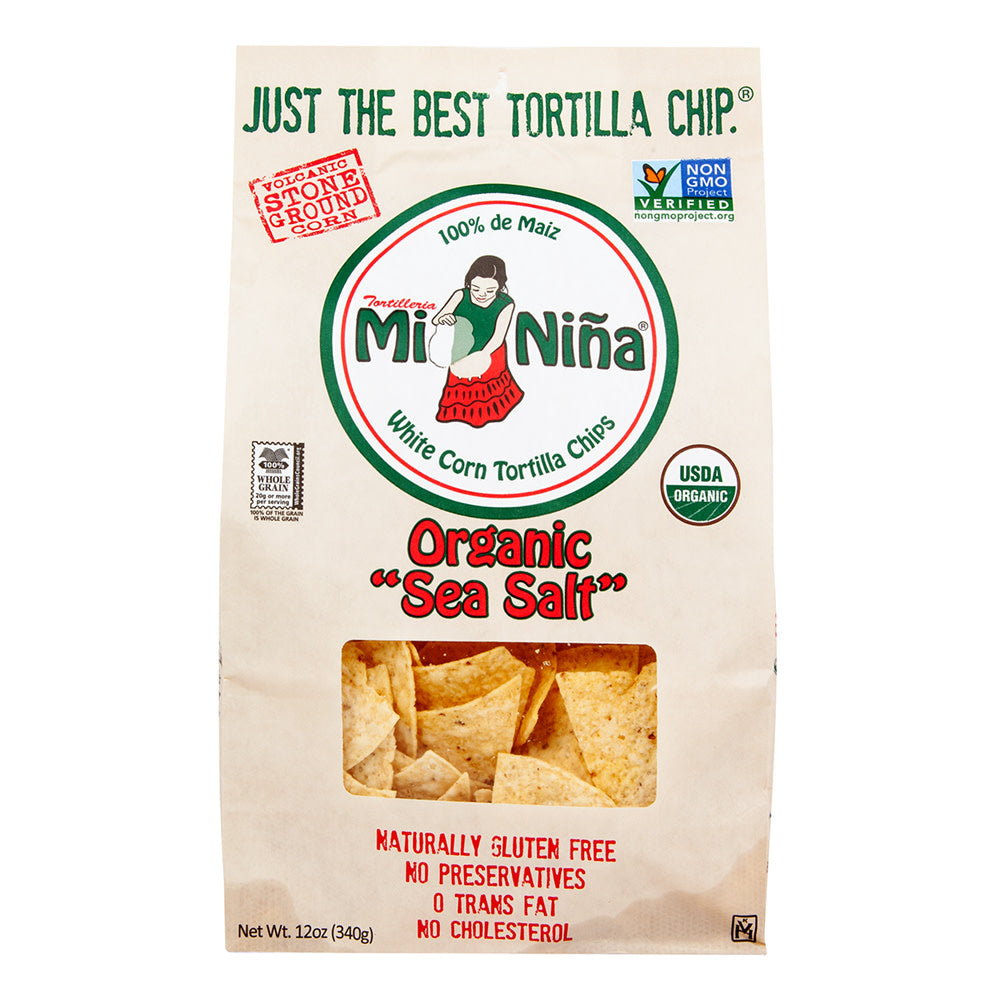 MI NINA SEA SALT TORTILLA CHIPS 12 OZ BAG