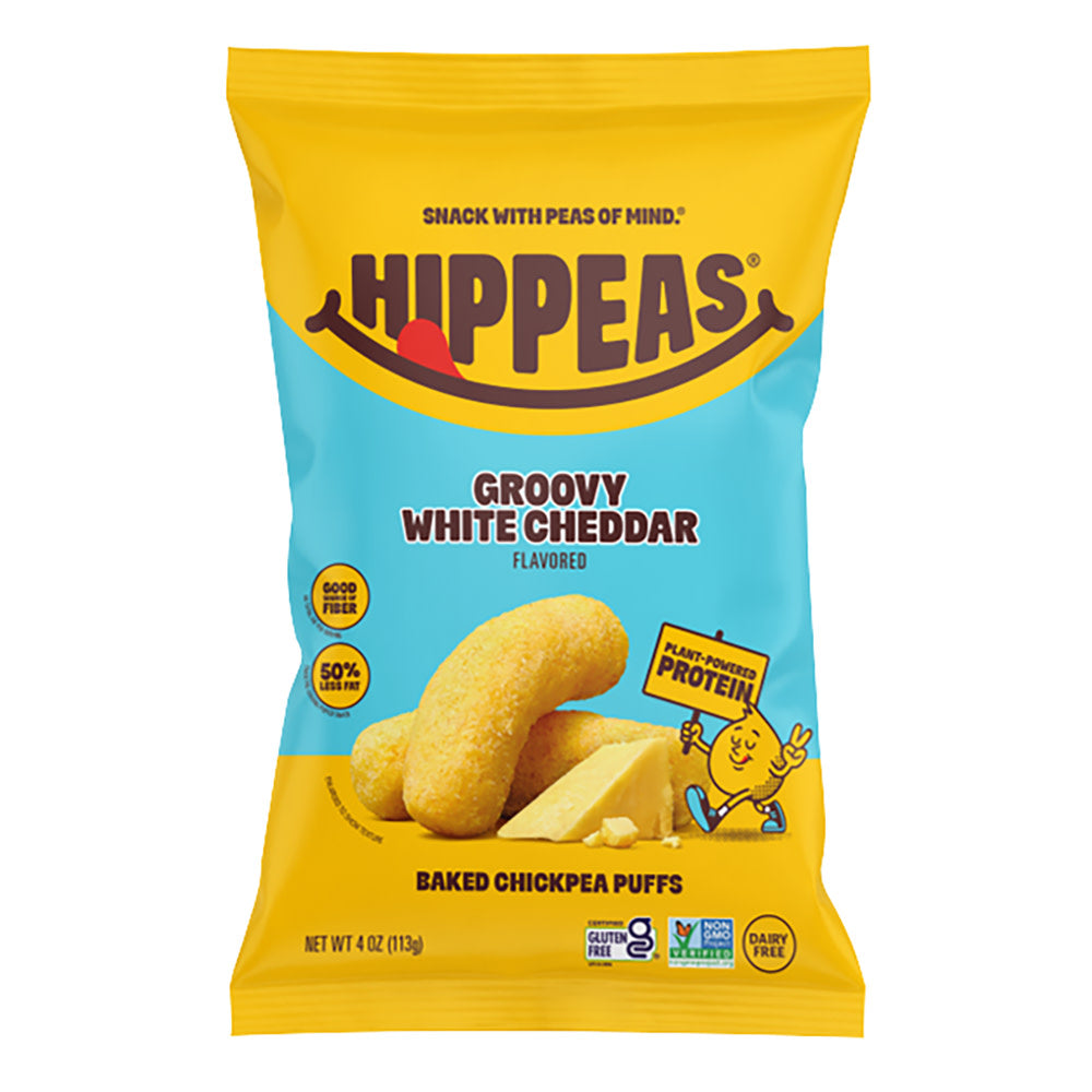 HIPPEAS VEGAN WHITE CHEDDAR CHICKPEA PUFFS 4 OZ BAG
