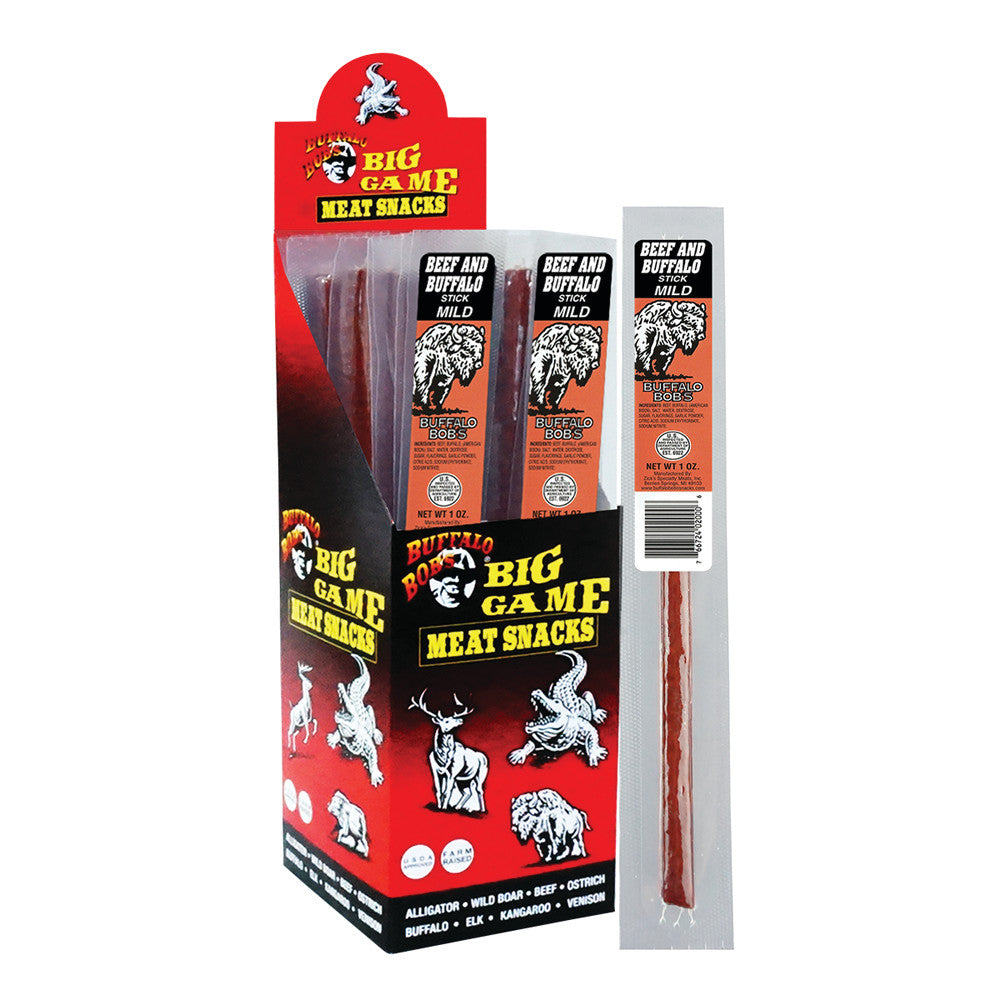 BUFFALO BOB BUFFALO &amp; BEEF JERKY 1 OZ STICK *FL DC ONLY