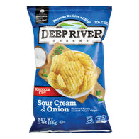 DEEP RIVER SOUR CREAM &amp; ONION KRINKLE CUT KETTLE COOKED POTATO CHIPS 2 OZ BAG