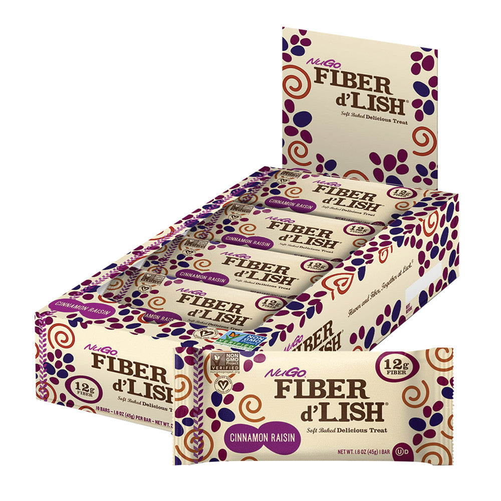 NUGO FIBER D'LISH CINNAMON RAISIN BAR 1.6 OZ