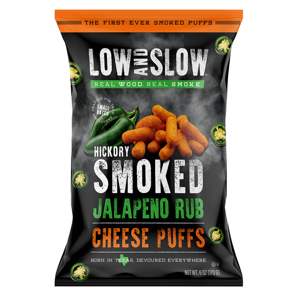 LOW AND SLOW HICKORY JALAPENO RUB CHEESE PUFFS 6 OZ BAG