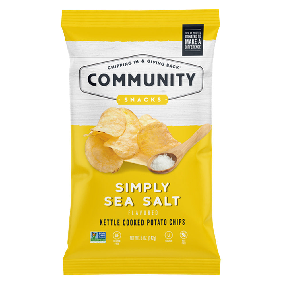 COMMUNITY SNACKS SIMPLY SEA SALT CHIPS 5 OZ BAG