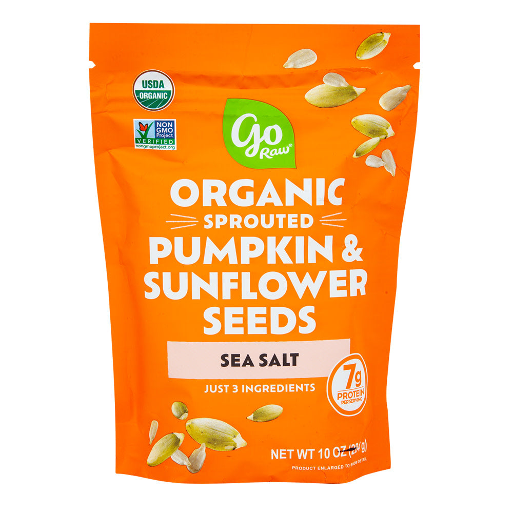 GO RAW SEA SALT SPROUTED PUMPKIN &amp; SUNFLOWER SEEDS 10 OZ BAG