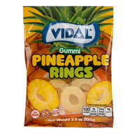 VIDAL GUMMI PINEAPPLE RINGS 3.5 OZ PEG BAG