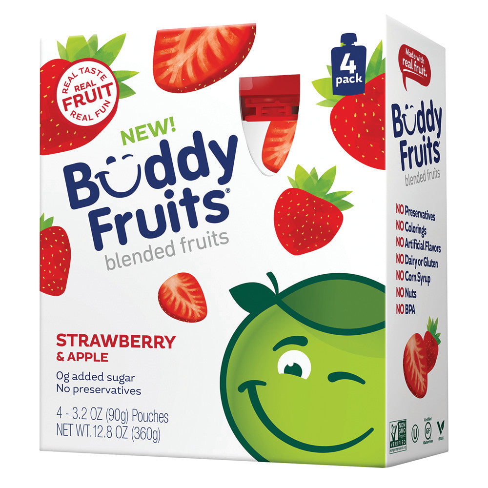 BUDDY FRUITS STRAWBERRY FRUIT POUCH 12.8 OZ BOX