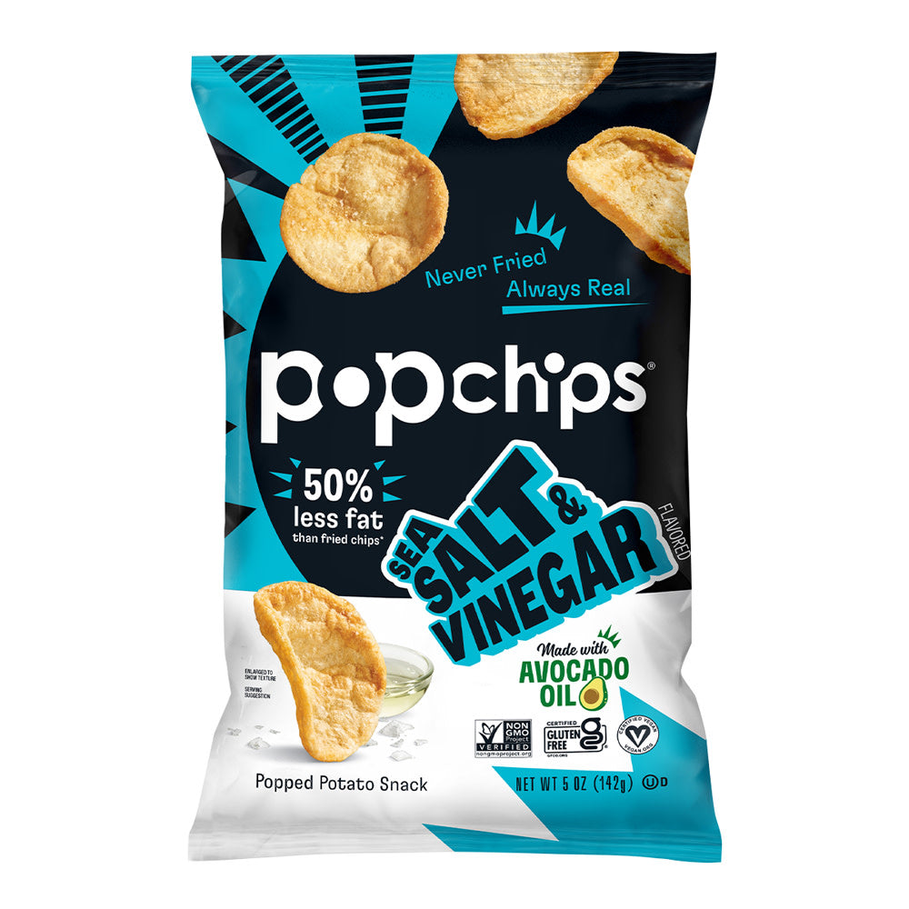 POPCHIPS SEA SALT AND VINEGAR CHIPS 5 OZ BAG