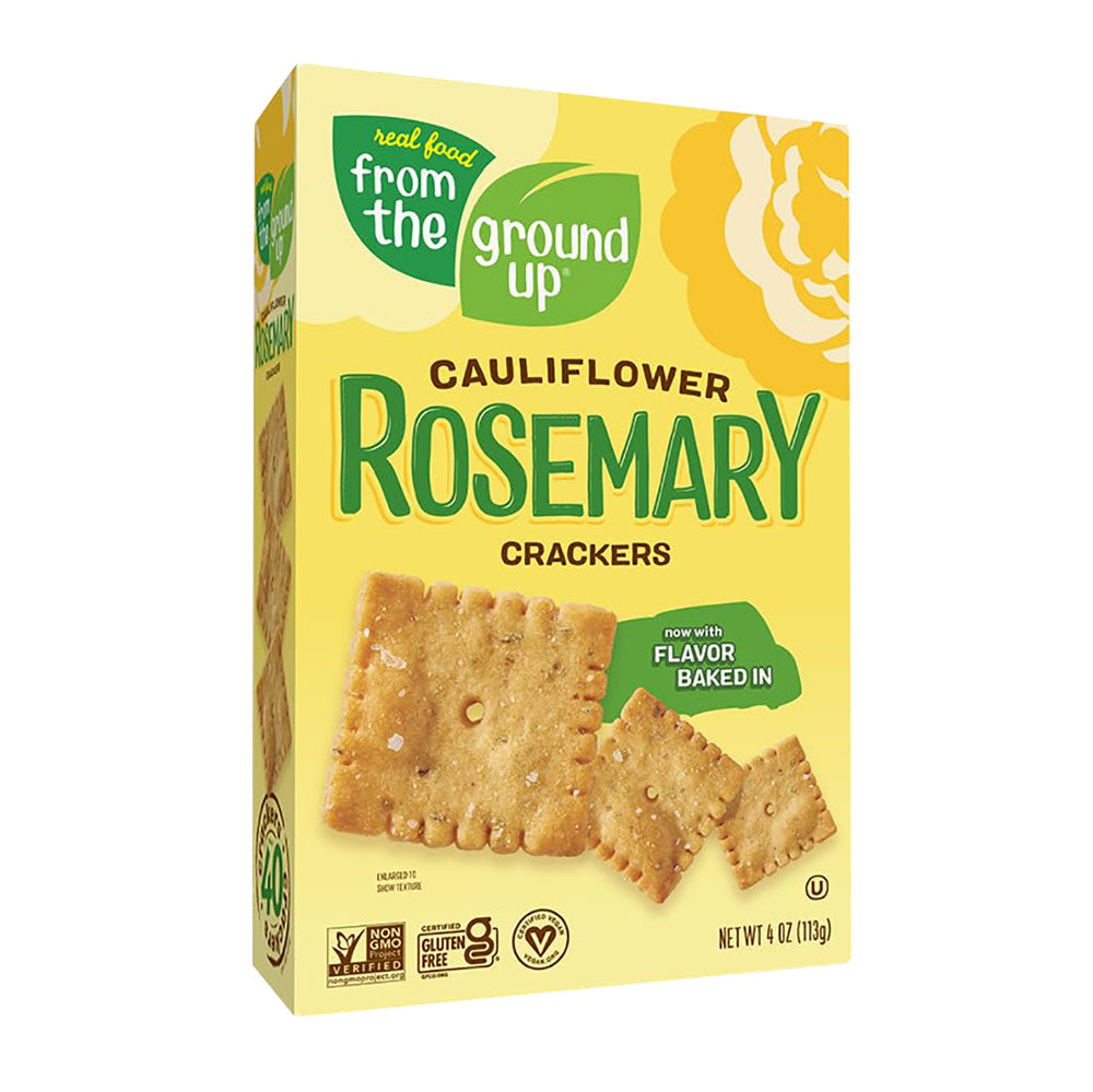 FROM THE GROUND UP CAULIFLOWER ROSEMARY CRACKERS 4 OZ BOX