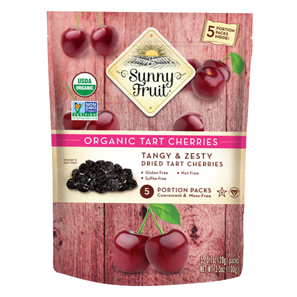 SUNNY FRUIT ORGANIC DRIED TART CHERRIES 5 CT 3.5 OZ BAG